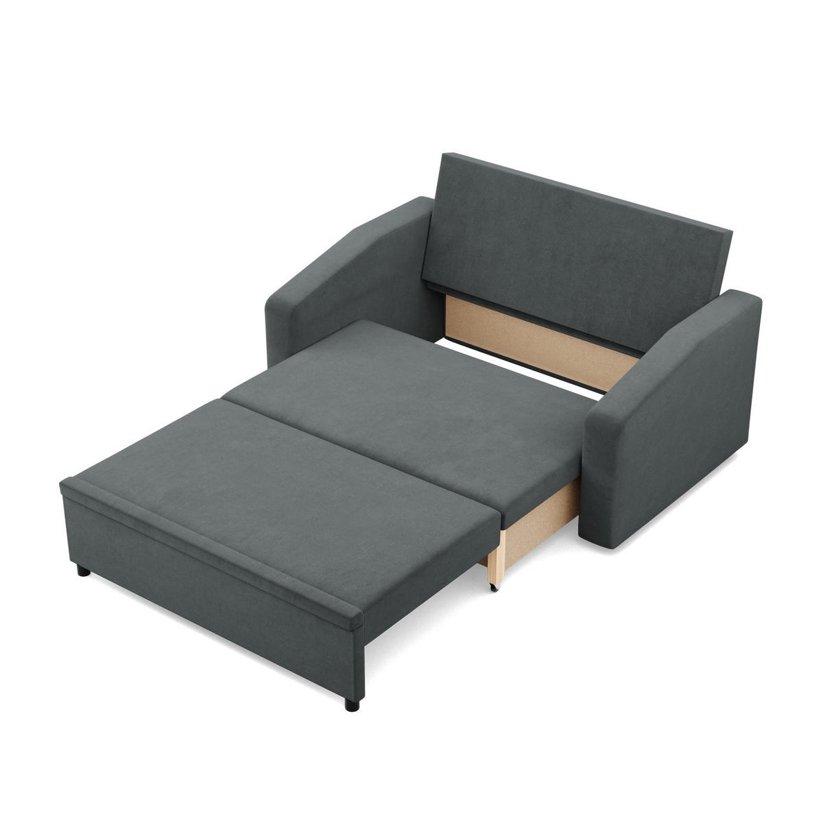 SOFA 2-SITZER MIT SCHLAFFUNKTION NEO, Dunkelgrau - Dunkelgrau, Textil (148/90/87cm)