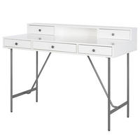 SCHREIBTISCH - Weiß / Schwarz - Weiß, Holzwerkstoff/Metall (55/120/87cm) - home24