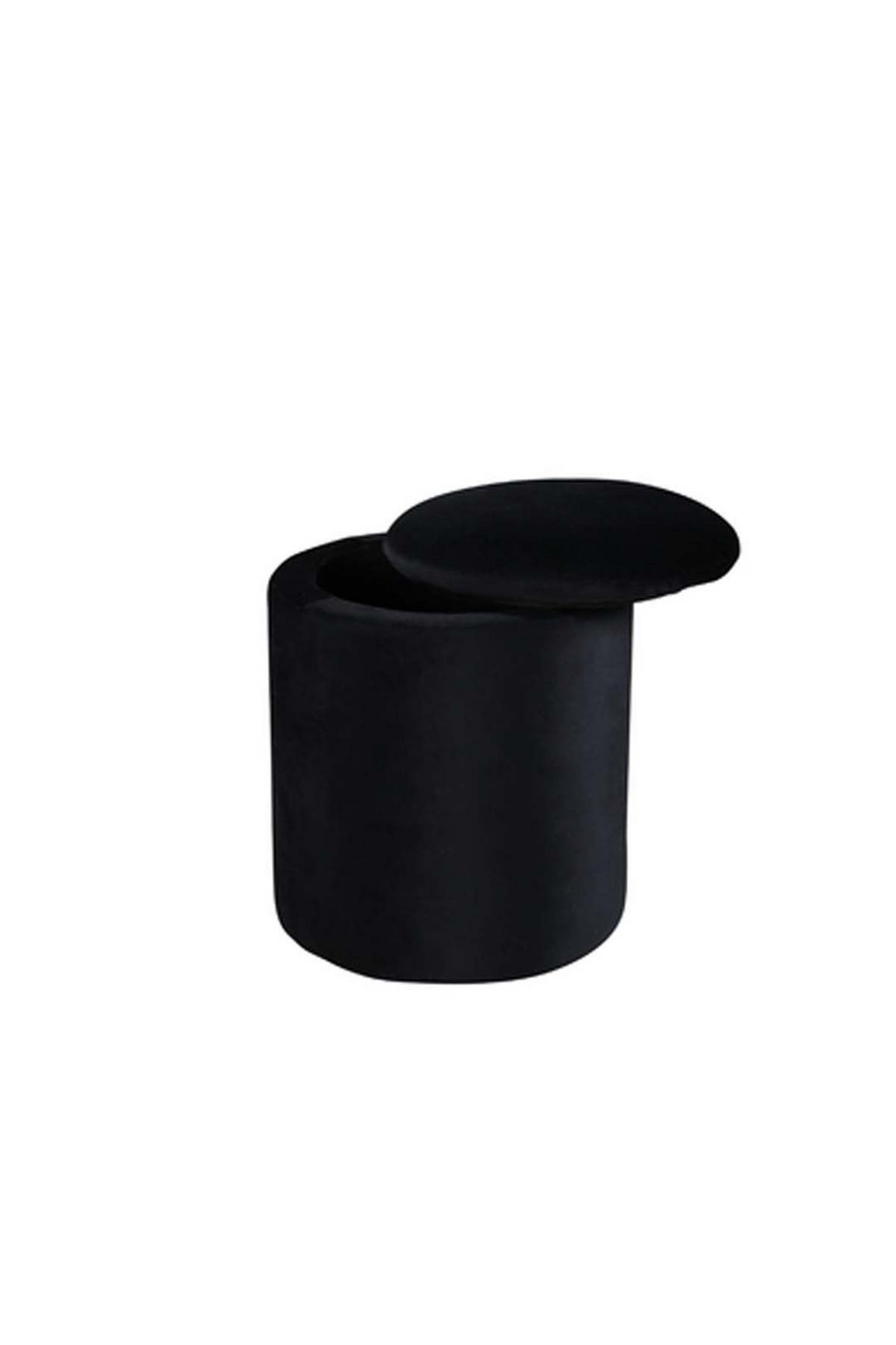 POUF, Limpen, Schwarz, Kunstfell, 32 x 32 x 40 cm - Schwarz, Textil/Fell (32/40/32cm) - ebuy24