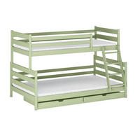 POSTEL 120/200 Léo Olive - zelená barva, dřevo (120/200cm) - Petits-meubles