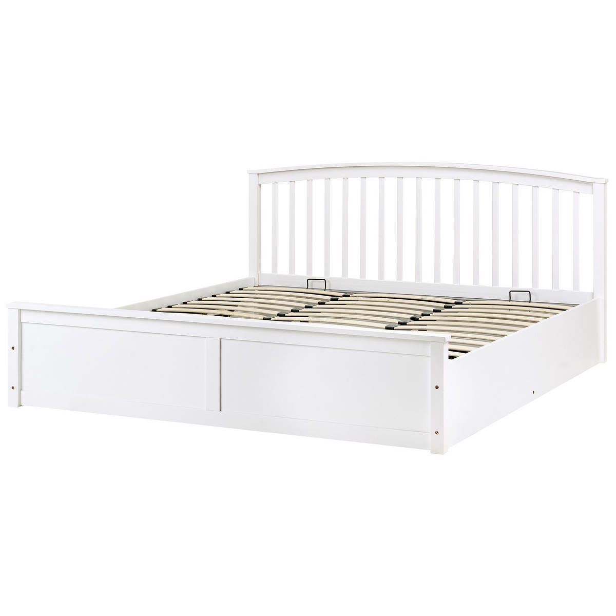 BETT mit Stauraum 180/200 cm Kiefernholz Weiß Clarbec - Weiß, Holz (180/200cm) - Beliani