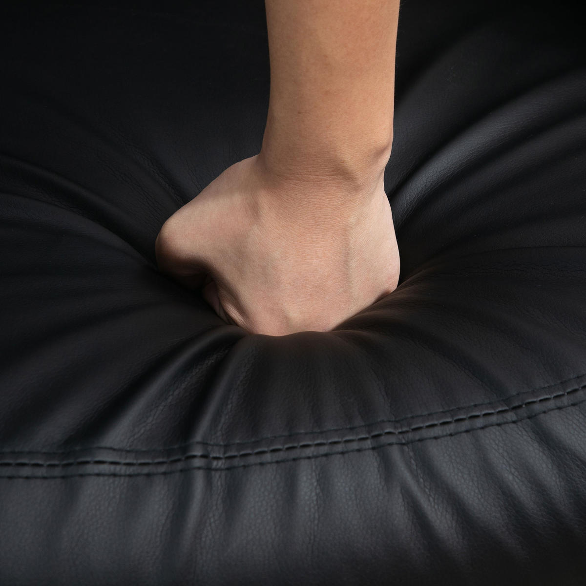 FERNSEHSESSEL DE-15350 mit verstellbarer Rückenlehne und Fußstütze Schwarz - Schwarz, Leder (89/100/79cm) - ComfortXL