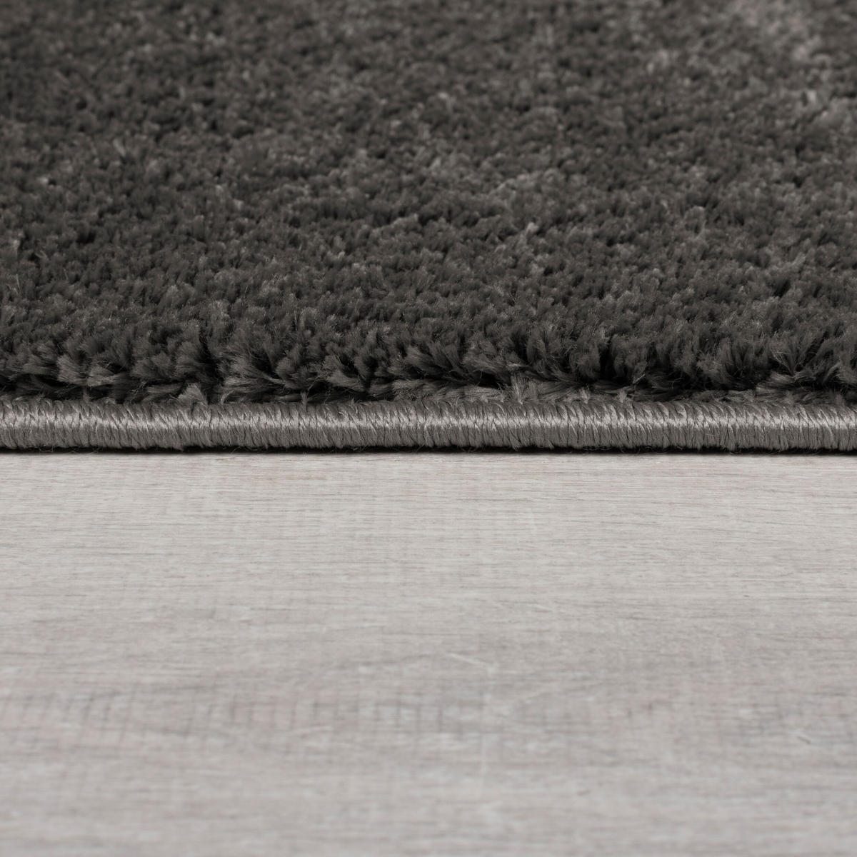 TEPPICH samtweich Uni-Muster 100% recycelt umweltfreundlich TUMMEL, Anthrazit 120x170 cm - Anthrazit, Textil (120/170cm) - KADIMA DESIGN