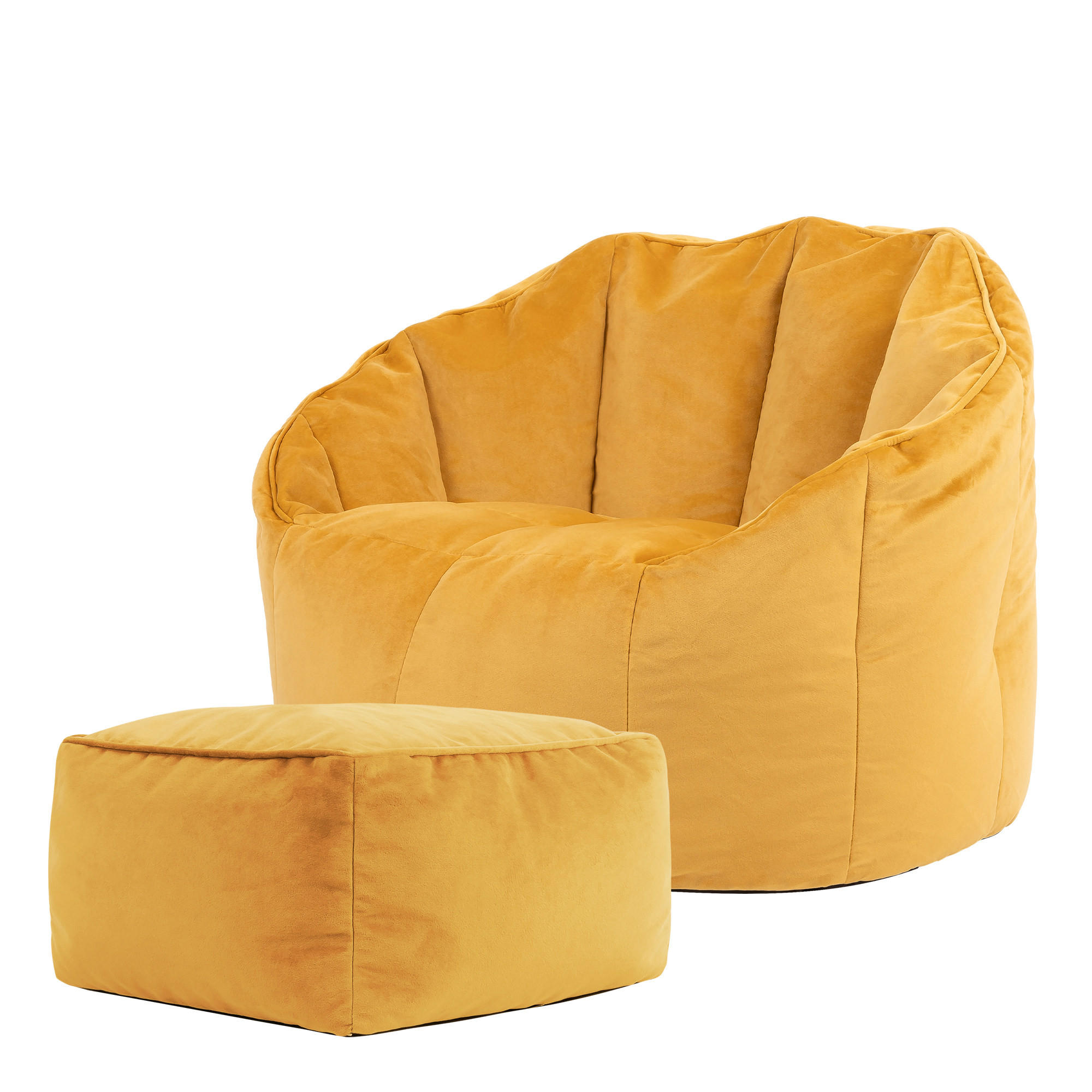 SITZSACK-SESSEL Sirena mit Hocker - Gelb, Textil (77/64/74cm) - icon