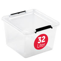 AUFBEWAHRUNGSBOX mit Deckel 32l - 1er Set - Transparent, Kunststoff (39/26.5/39cm) - BOXXivo