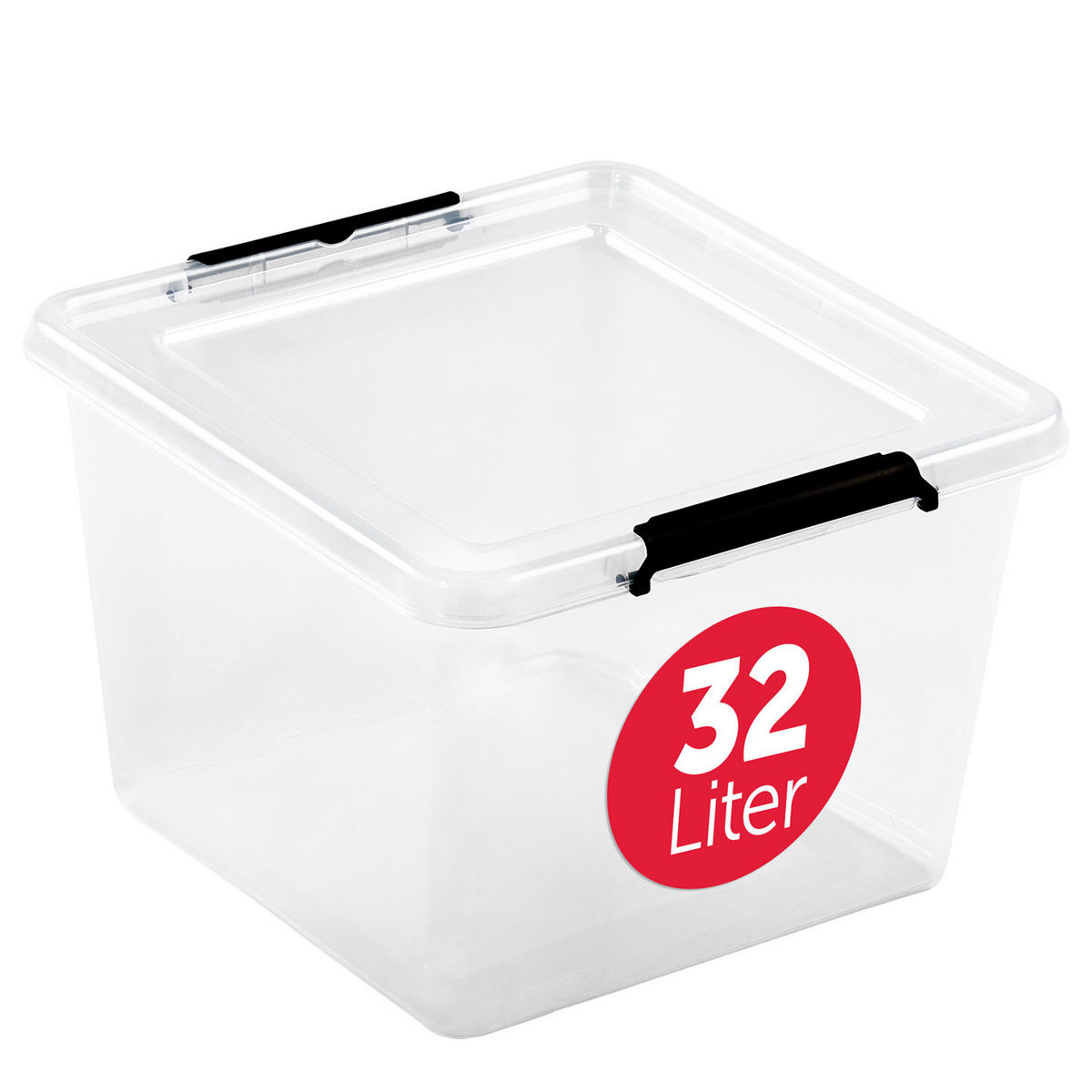 AUFBEWAHRUNGSBOX mit Deckel 32l - 1er Set - Transparent, Kunststoff (39/26.5/39cm) - BOXXivo