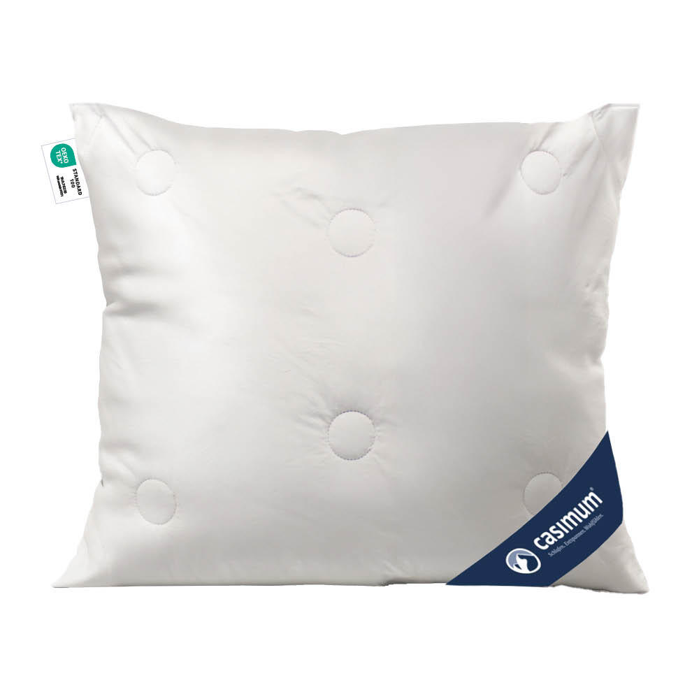 KOPFKISSEN 80x80 cm, weich & stützend, Naturhaarkissen mit 100% Kamelflaumhaar (Außen) - Weiß, Textil (80/80cm) - casimum
