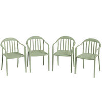 GARTENSTUHL 4er-Set aus Kunststoff - Grün, Kunststoff (54/78/57cm) - Outsunny