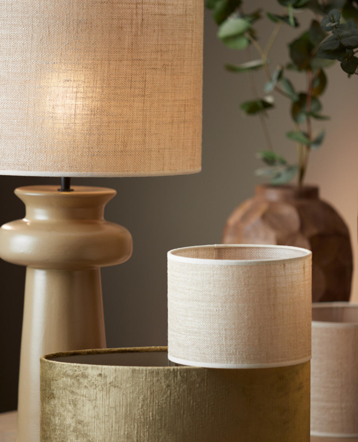 LAMPENSCHIRM Sendai Braun Ø20/15 cm - Braun, Textil (20/20/15cm) - Light & Living