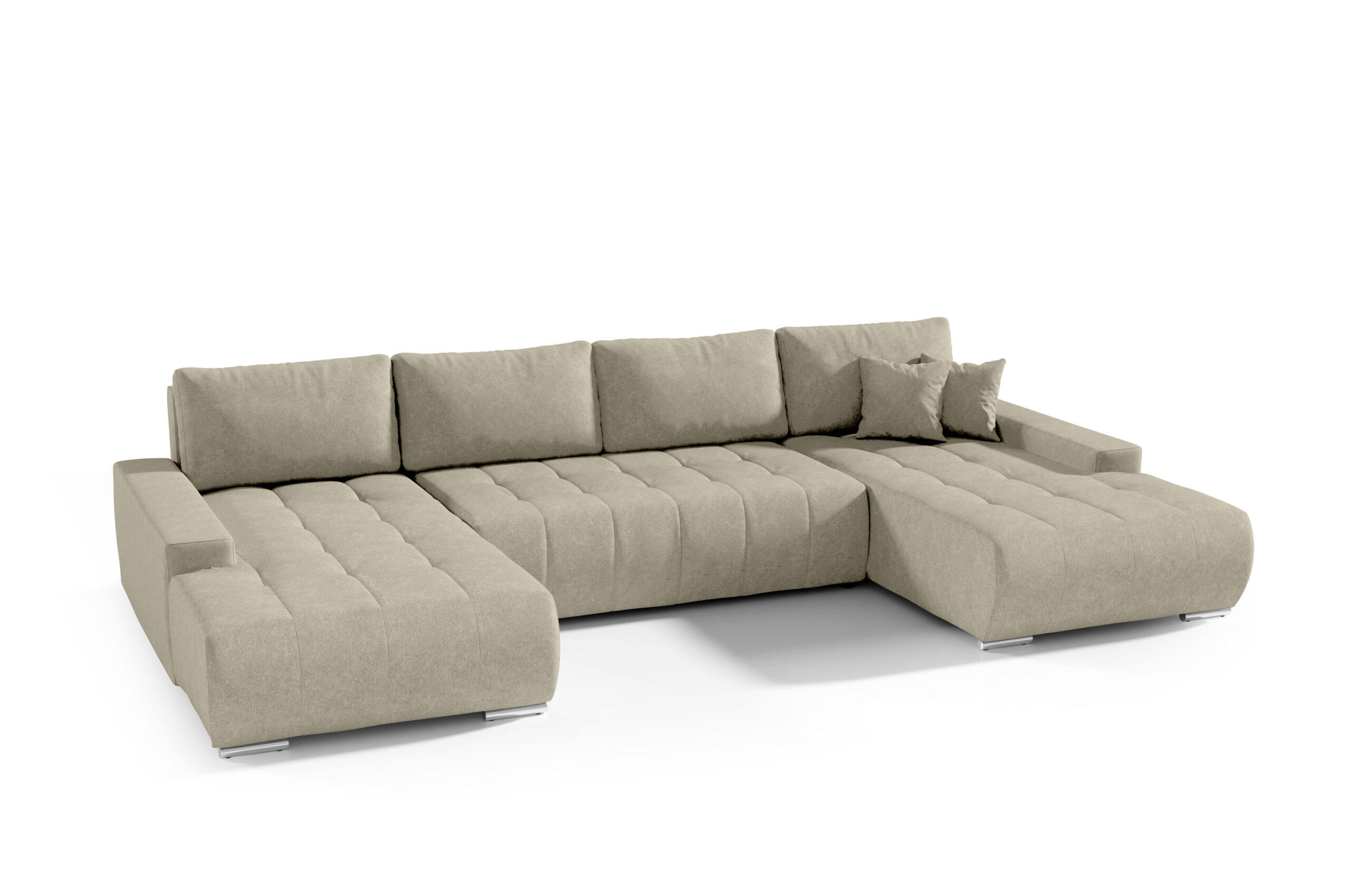 ECKSOFA U Form Bonari U, Vanille - Beige, Textil (185/85/350cm) - Meblito