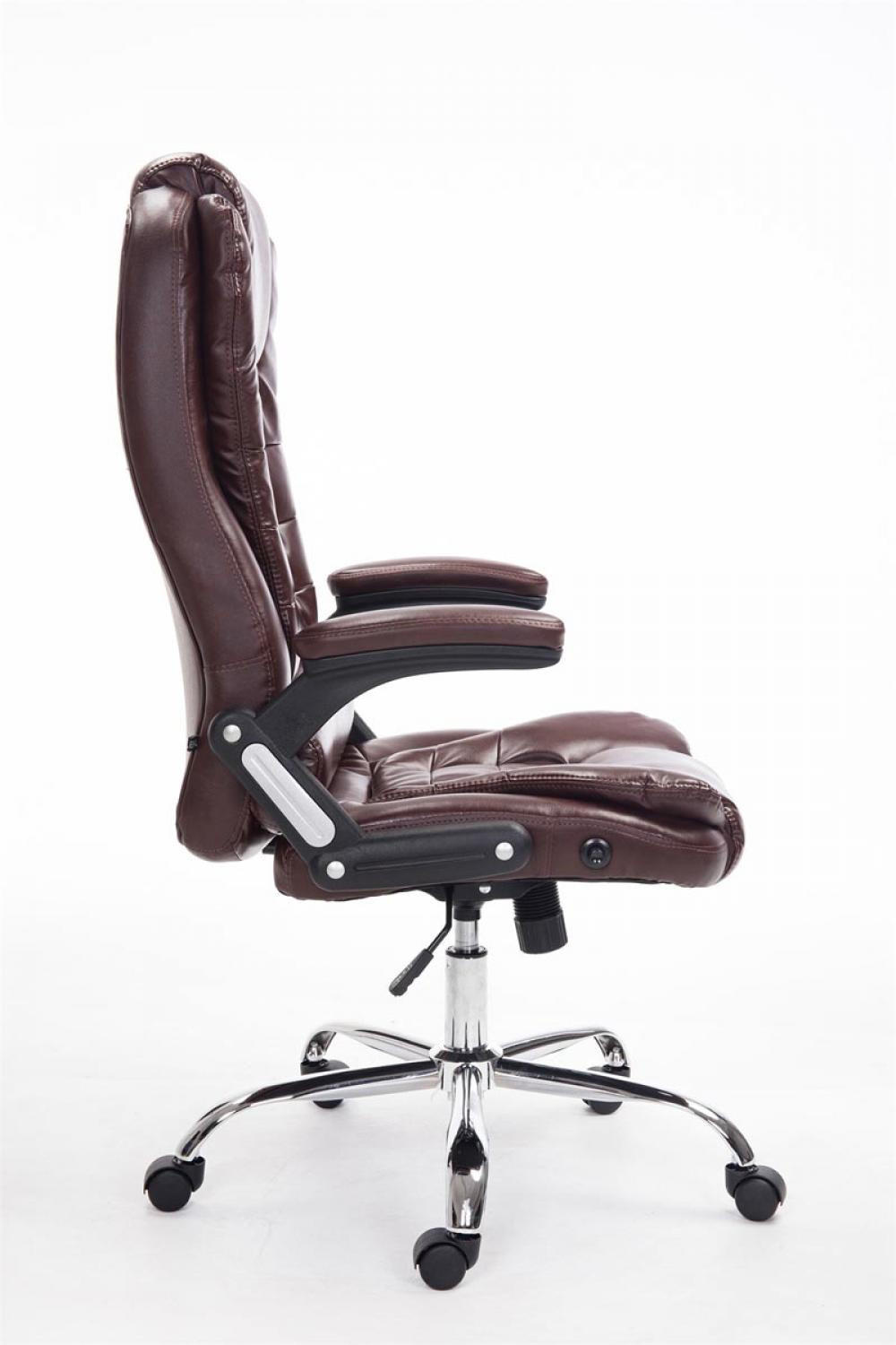 CHEFSESSEL Lederlook bordeauxrot - Chromfarben/Bordeaux, Textil/Metall (69.5/113/78cm) - CLP