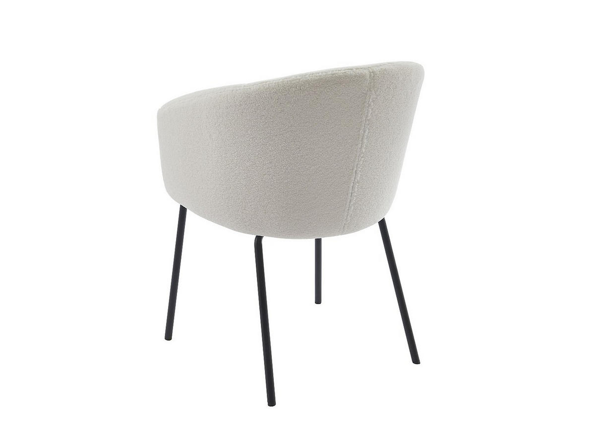 STUHL mit Armlehnen 6er-Set - Bouclé-Stoff & Metall - Cremefarben - MORONI - Creme, Textil (56.5/79/58.5cm) - Pascal Morabito