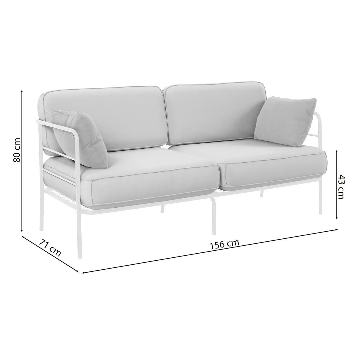GARTEN-SOFA Preggel Beige/Creme 156 cm - Beige, Textil (156/80/71cm) - Selsey