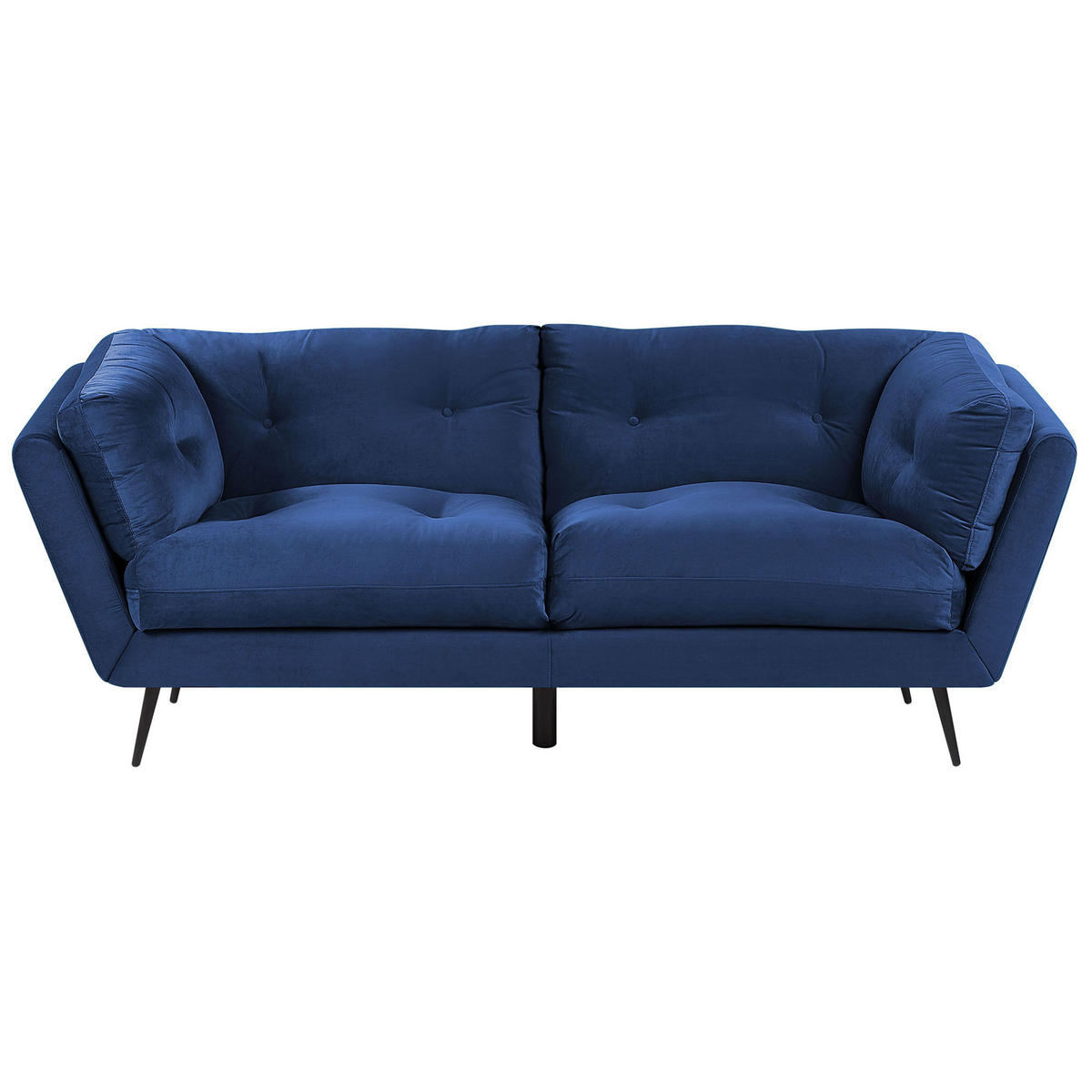 3-SITZER-SOFA Samtstoff Marineblau Lenvik - Hellblau, Textil (210/75/90cm) - Beliani
