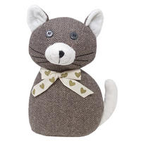 TÜRSTOPPER Katze Camero - Grau, Textil (18/9cm) - Lashuma