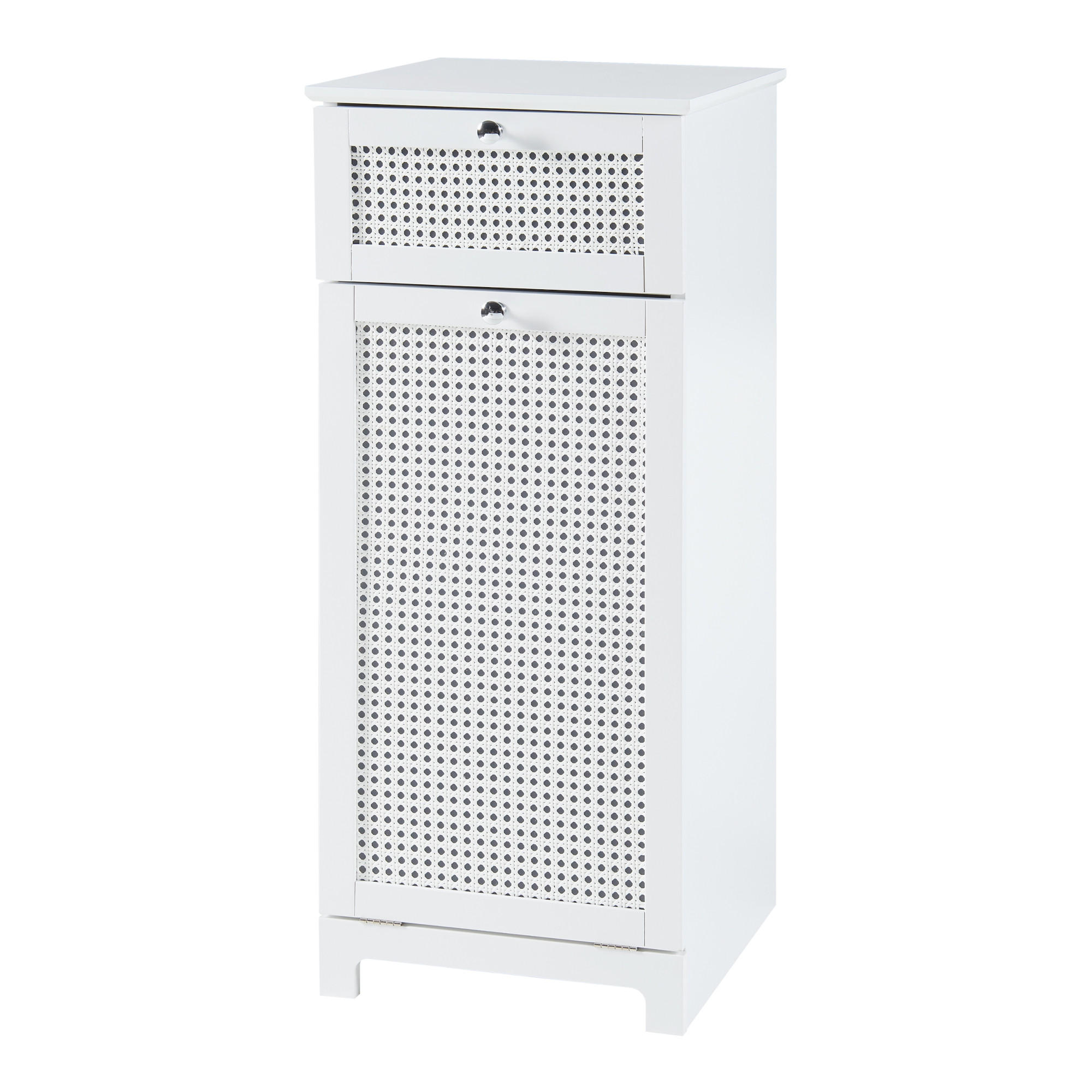WÄSCHESCHRANK Karlsøy - Weiß, Holzwerkstoff (38/90/40cm) - [en.casa]