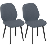 ESSZIMMERSTÜHLE 2er-Set DE-13268 geschwungene Rückenlehne Grau - Grau, Metall (56/86/46cm) - ComfortXL