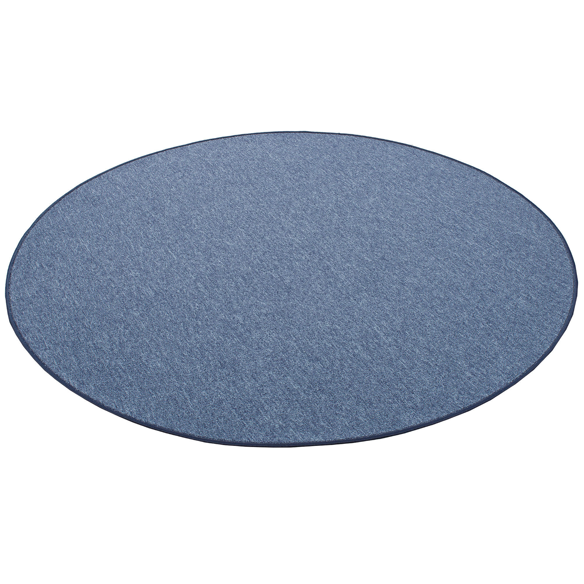 Thumbnail - Snapstyle Feinschlingen, Dunkelblau, Textil, Rund, 160x160 cm, Teppiche & Böden, Teppiche