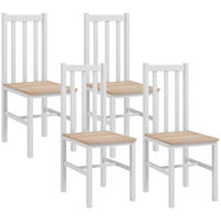ESSZIMMERSTÜHLE 4er Set Kiefernholz Naturholz - Naturfarben/Weiß, Holz (38.5/99/47.5cm) - HOMCOM