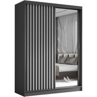 SCHWEBETÜRENSCHRANK Helix 160/216/61 grau+weiß - Weiß/Grau, Holzwerkstoff (160/216/61cm) - Beautysofa