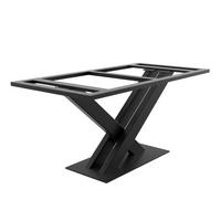 TISCHBEINE Zaniah Frame Metall Schwarz 160/80/74cm - Schwarz, Metall (80/72/160cm) - Metalo Pro