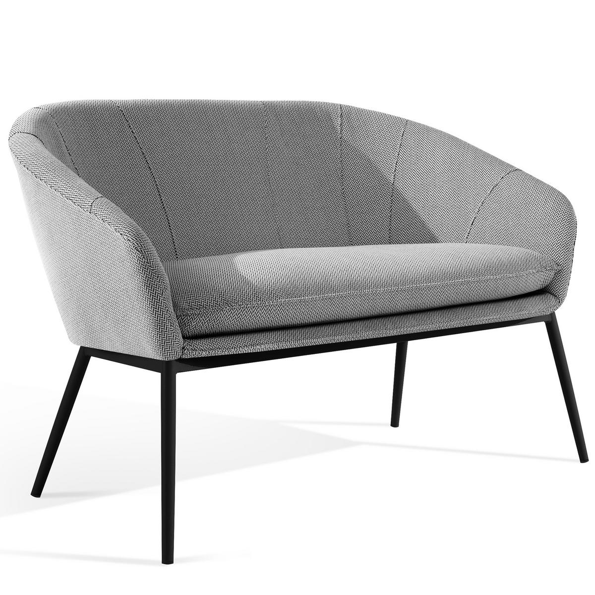 GARTENGARNITUR SOLIS - Weiß, Textil/Metall - KONSIMO®