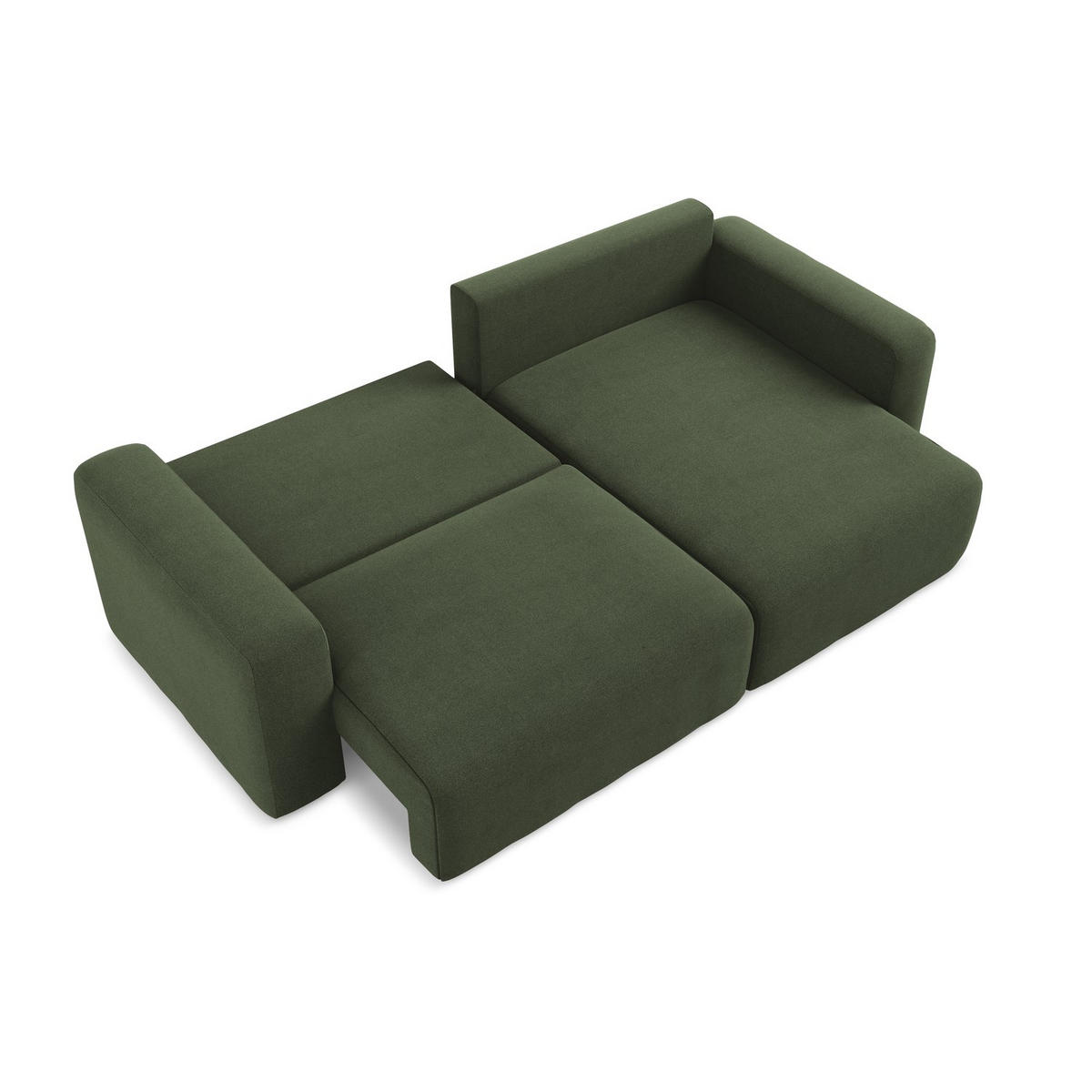 ECKSOFA mit Schlaffunktion rechts Strukturstoff Stoff Grün - Blau/Schwarz, Kunststoff/Textil (244/149cm) - LaMiaSofa