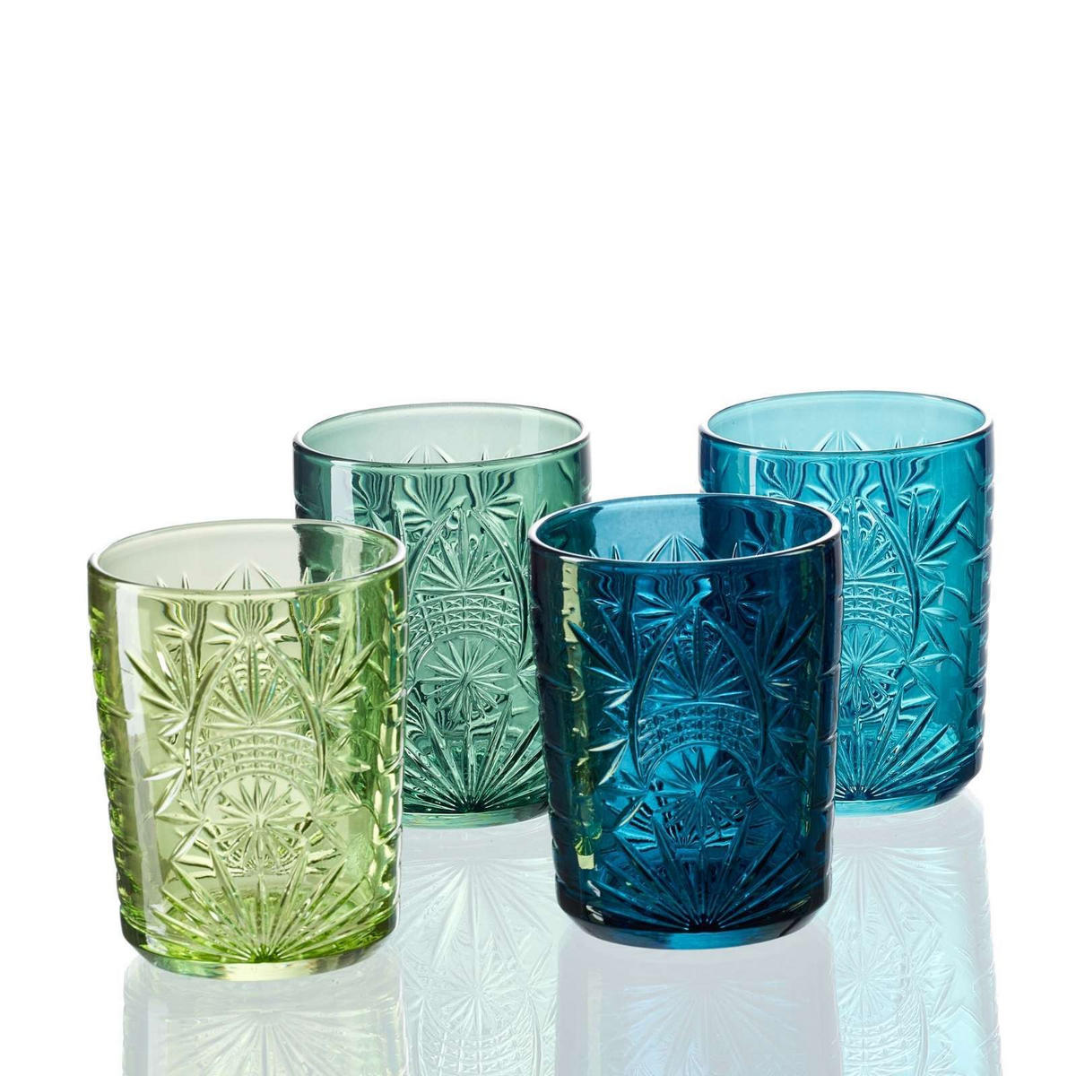 WHISKYGLÄSER Bari blau-grün 350 ml 12er Set - Blau/Grün, Glas (0.35L) - Ritzenhoff Breker
