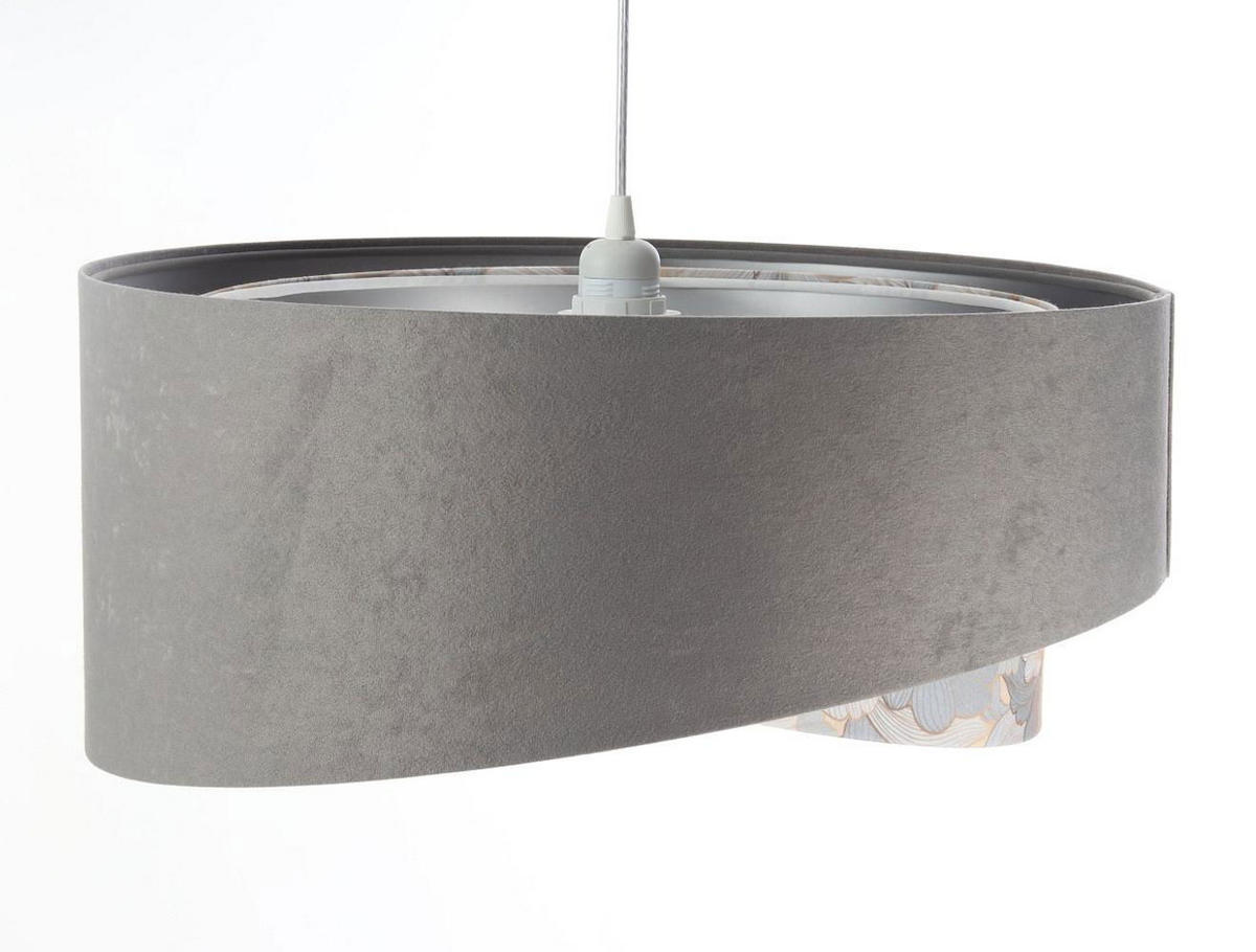 HÄNGELEUCHTE Grau 50/23 cm - Silberfarben, Kunststoff (50/1.3/23cm) - ONZENO