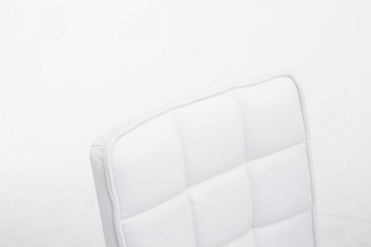 DREHSTUHL Lederlook weiß - Chromfarben/Weiß, Textil/Metall (43/90/59cm) - CLP