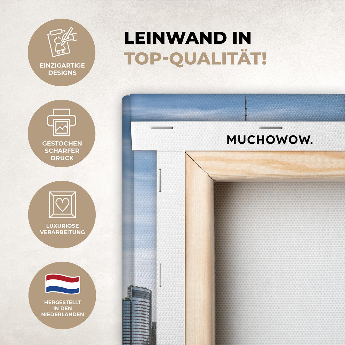 LEINWANDBILD New York - Freiheitsstatue - Wasser Wandbild 40x30 cm - Hellblau, Textil (40/30cm) - MuchoWow