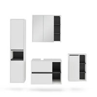 KOUPELNOVÁ SESTAVA NÁBYTKU Viola Bílá/šedá - bílá/šedá, kompozitní dřevo (80/60/46cm) - Vicco