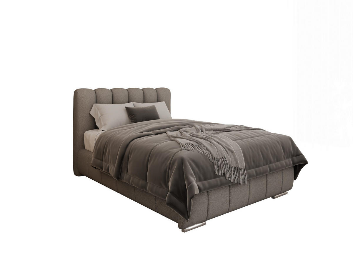POLSTERBETT Zaira 120x200cm – Elegantes Polsterbett für modernen Wohnstil , ZONIERTE MULTI-TASCHEN-FEDERKERN (24cm), hellgrau - Hellgrau, Holz (120/200cm) - Panda Möbel
