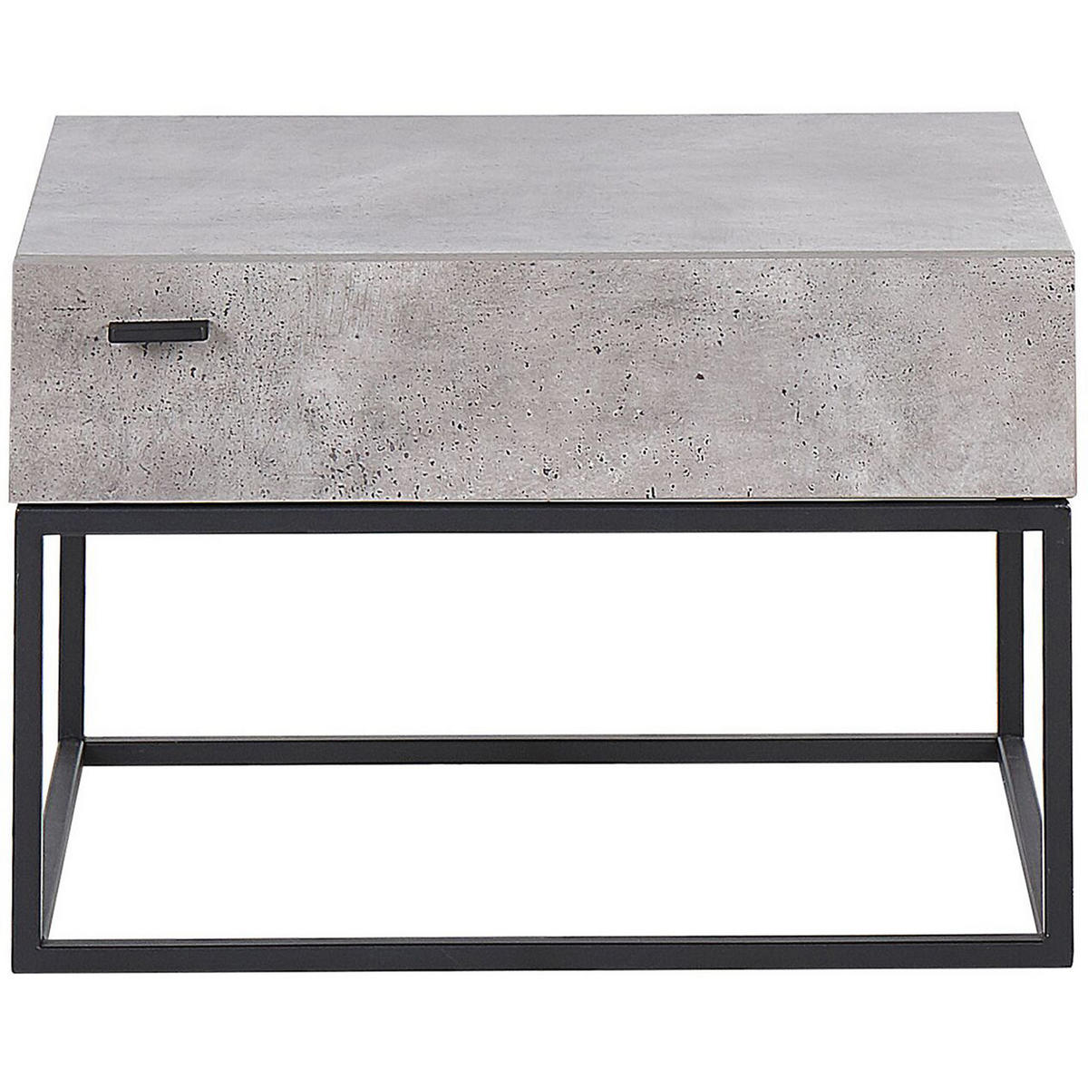 NACHTTISCH Betonoptik rechteckig 41/55 cm Cairo - Hellgrau/Schwarz, Holzwerkstoff (55/39/41cm) - Beliani