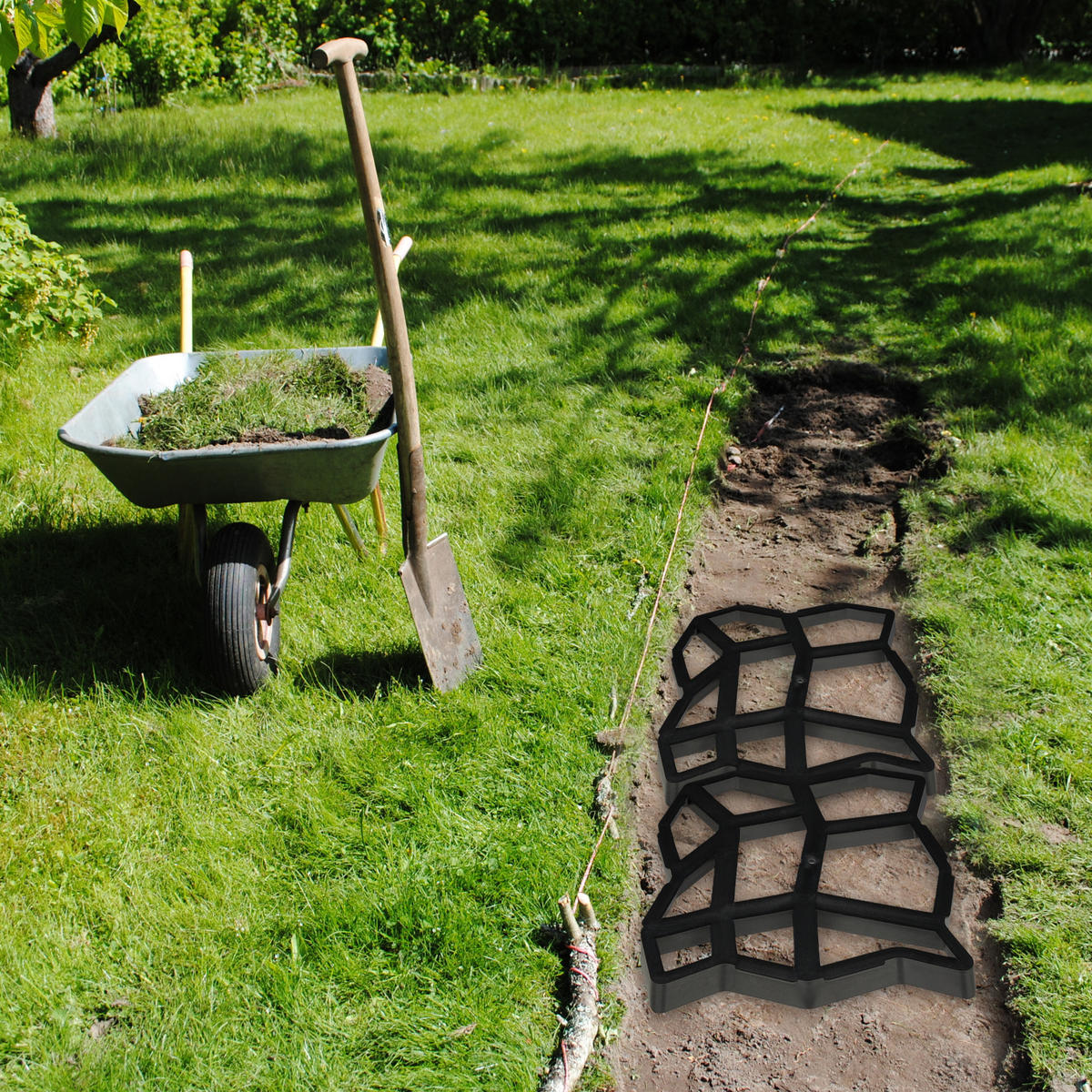 2XGEHWEGFORM - Schwarz, Kunststoff (42/4/42cm) - Relaxdays