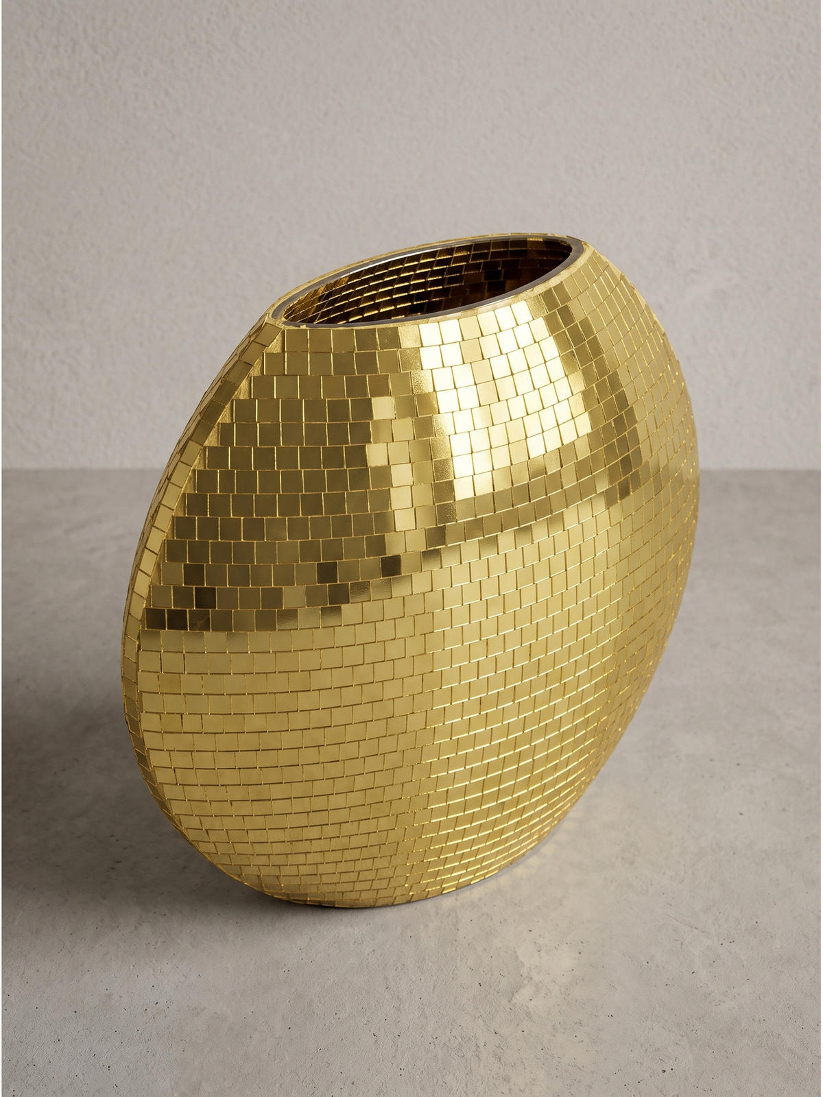 TISCHVASE BERLENGA, Eisen, handgefertigt, Gold, 40 x 10 x 35 cm - Goldfarben, Metall (35cm) - KADIMA DESIGN