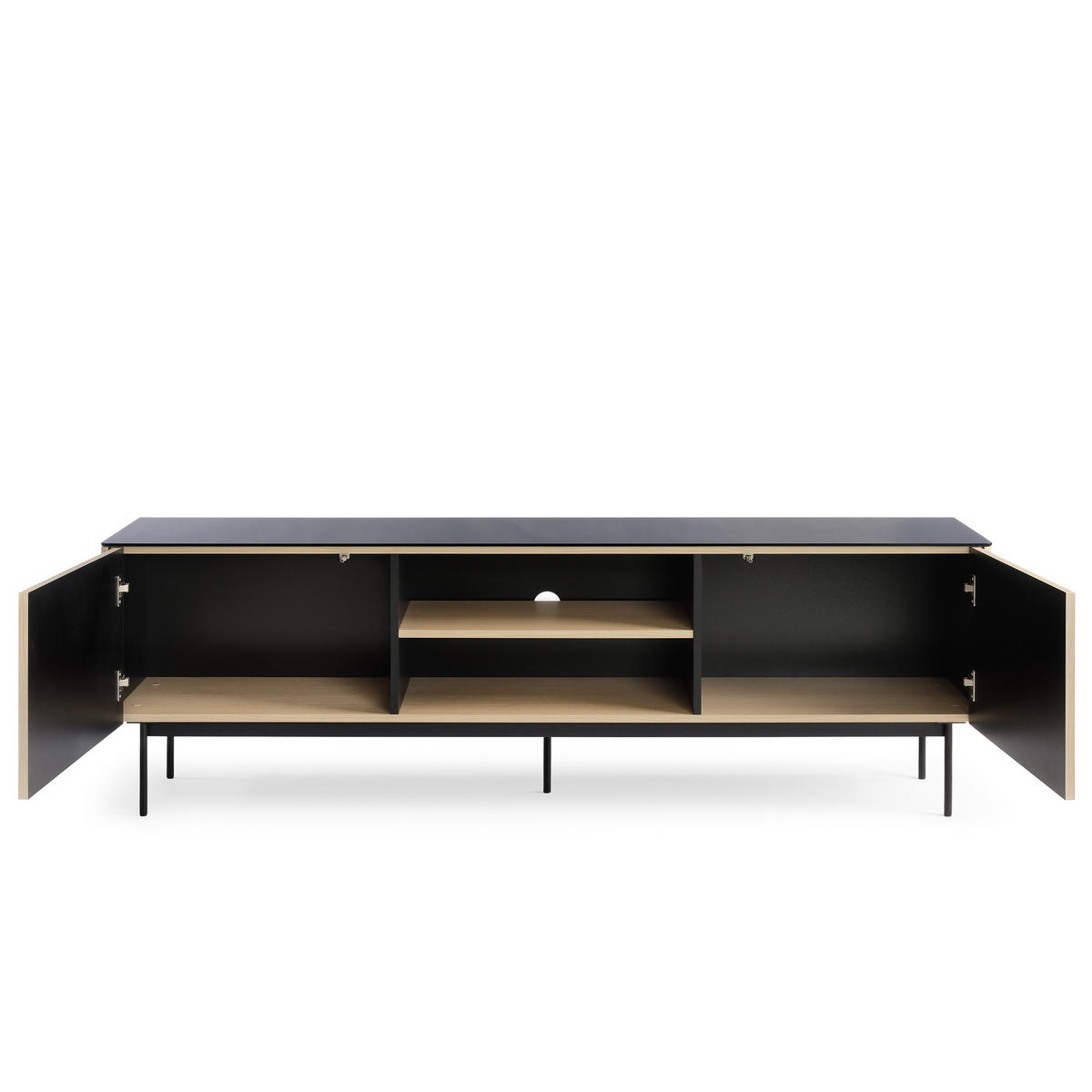 TV LOWBOARD OLDEN RTV1 Glasplatte Eiche - Eichefarben, Glas/Holzwerkstoff (180/52/39cm) - Komodee