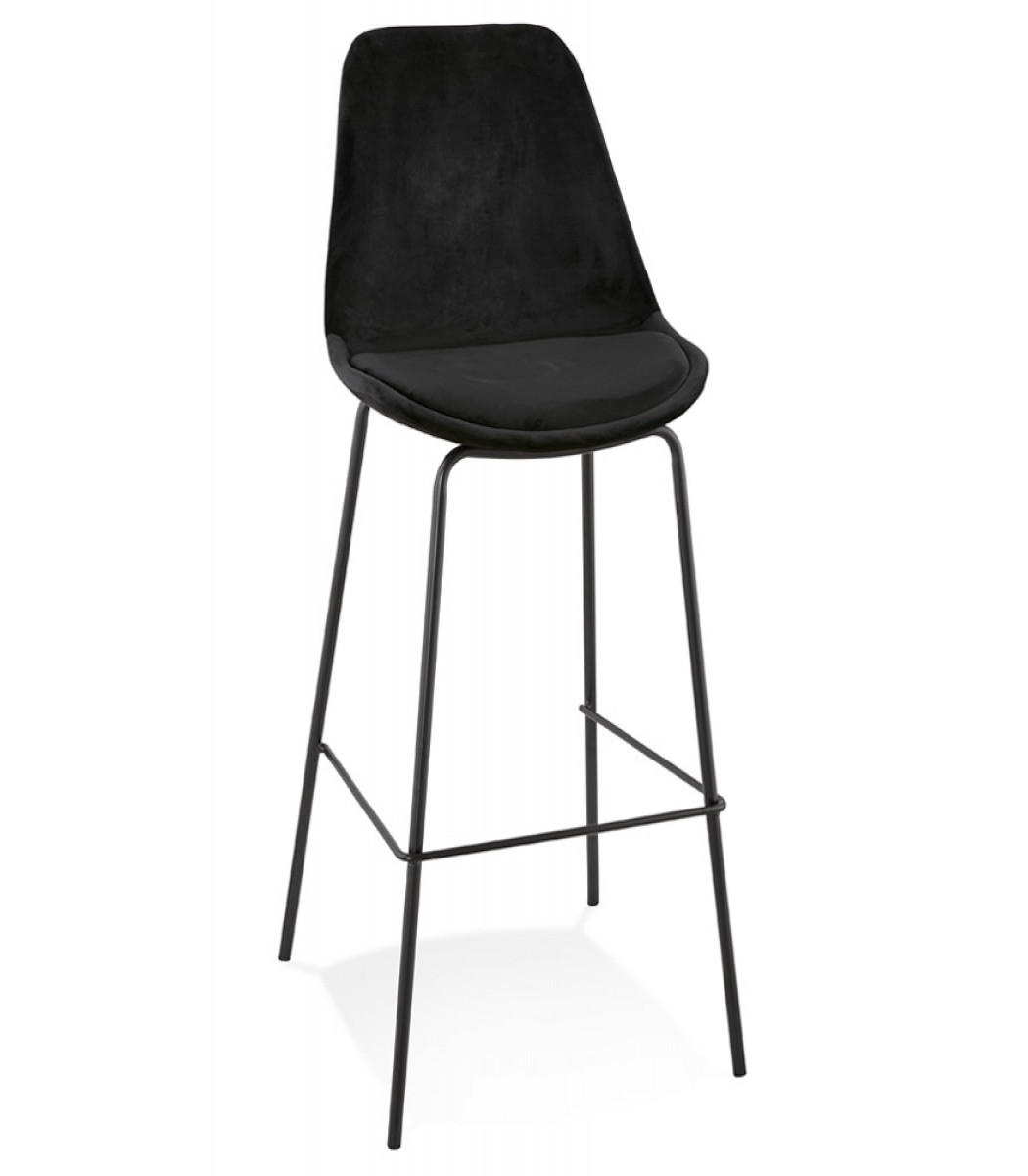 BARHOCKER Samt Sitz mit Metallgestell SPARK, Schwarz 45x49x115 cm - Schwarz, Textil/Metall (45/115/49cm) - KADIMA DESIGN
