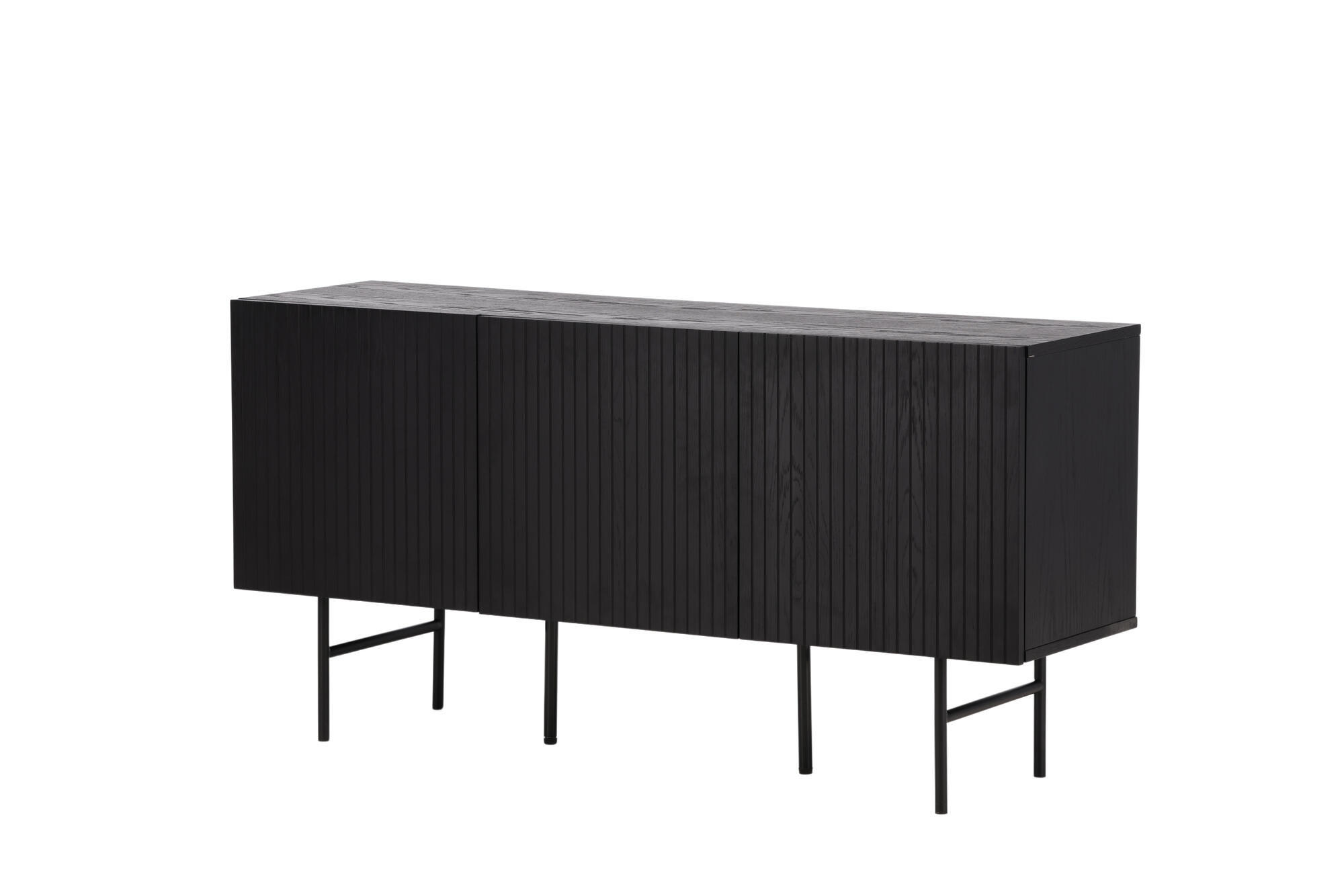 SIDEBOARD BJORKON Schwarz 150x42x75 cm - Schwarz, Holzwerkstoff (150/75/42cm) - FURNLUX