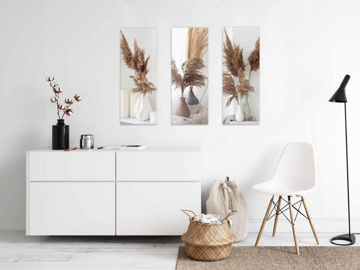 GLASBILD 30x80 cm Stillleben beige weiß - Beige, Glas (30/80cm) - artissimo