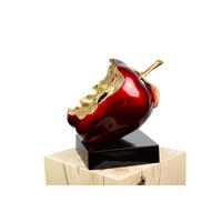 SKULPTUR Gold 31/31 cm - Rot/Goldfarben, Stein (3.5/31/23cm) - KUNSTLOFT