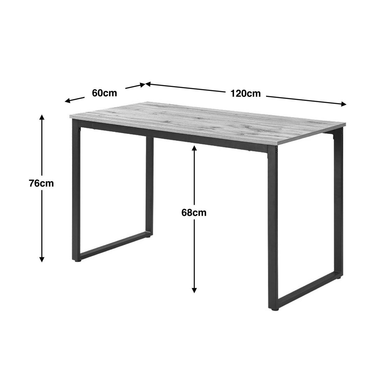 ESSTISCH SAMUEL, Beton ,120/60/76 cm - Schwarz/Grau, Holzwerkstoff/Metall (60/120/76cm) - B&D Home