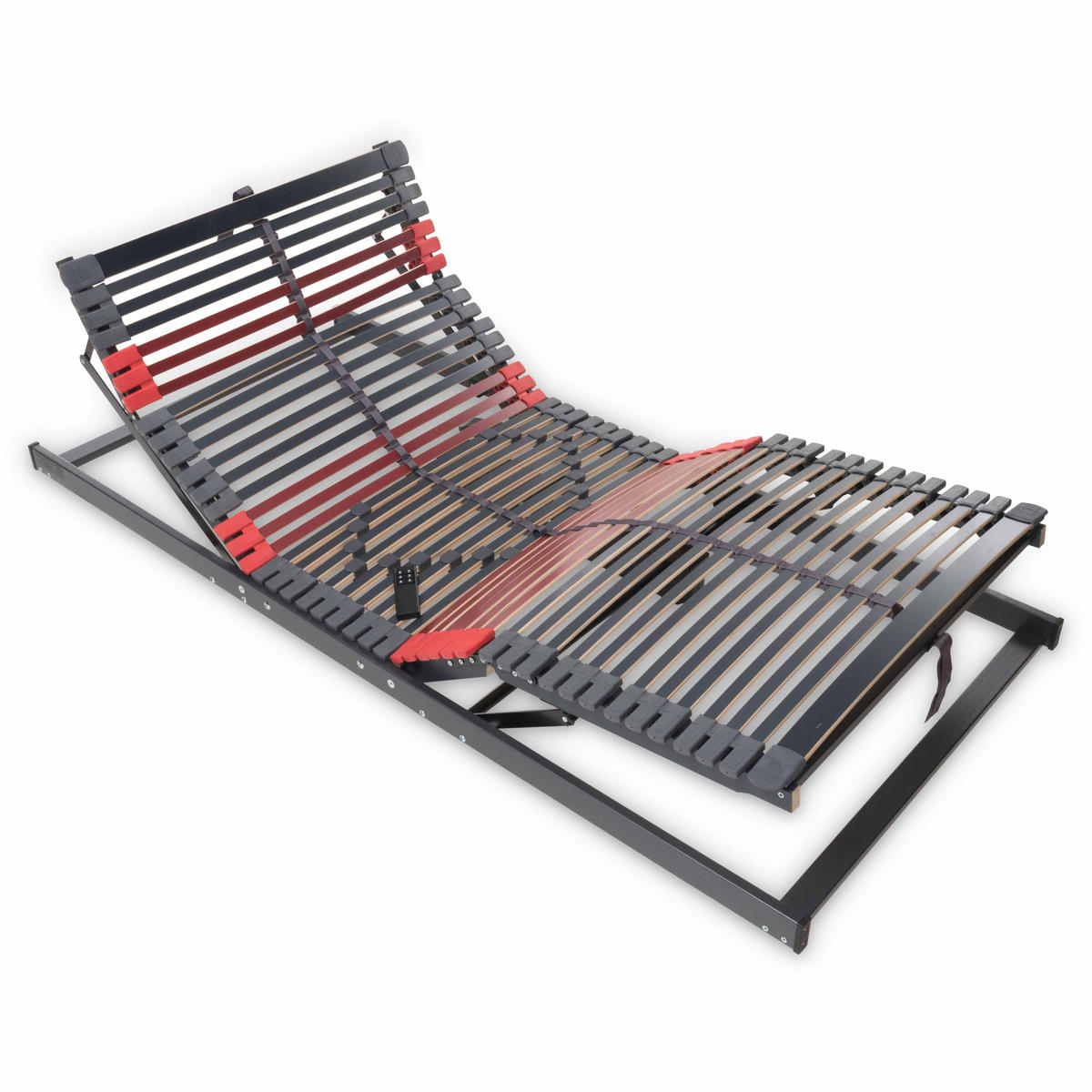 LATTENROST Max Premium Elektro, 7-Zonen mit 44 Leisten, mit Motor, Größe: 140x220 - Anthrazit, Holz (140/220cm) - Betten-ABC