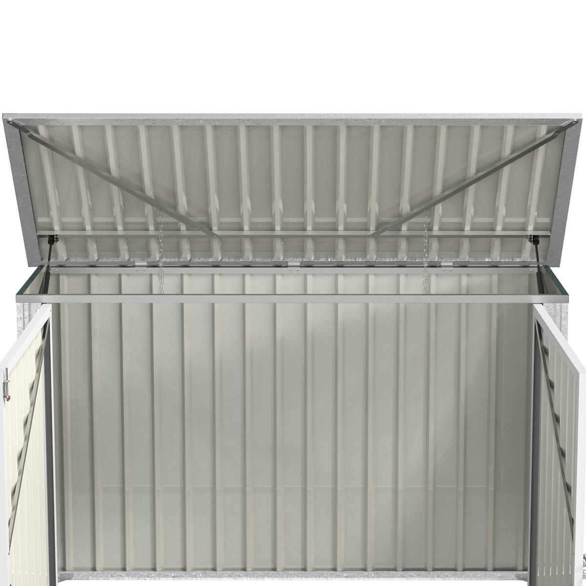 MÜLLTONNENBOX, abschließbar, für 2 Mülltonnen, Stahl, Grün - Grün, Metall (104.5/128.5/178.5cm) - Outsunny