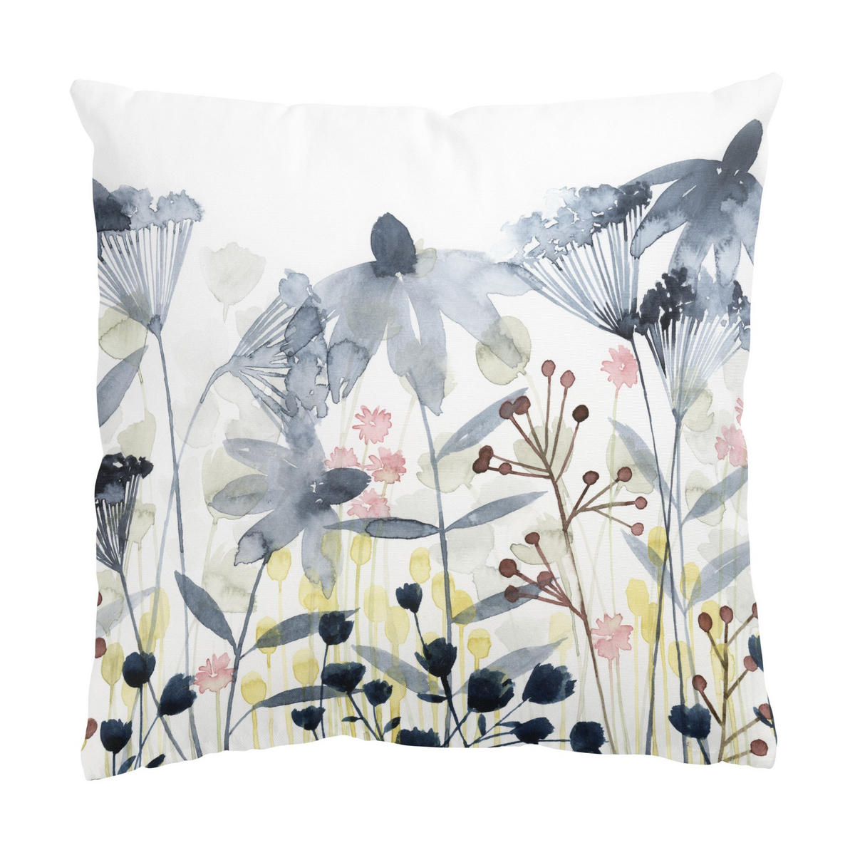 DEKOKISSEN Wildblumen Aquarell II 40/40 cm - Petrol, Textil (40/40/10cm) - Bilderwelten