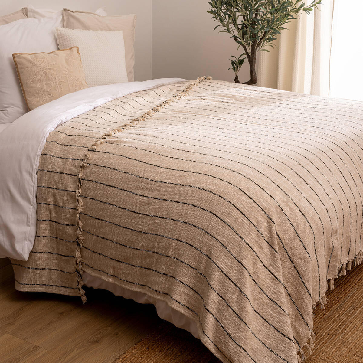 TAGESDECKE Luisa 240/260 cm - Beige, Naturmaterialien (240/260cm) - Atmosphera Createur d´interieur