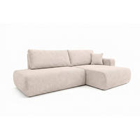 ECKSOFA Mit Schlaffunktion Und Bettkasten, Cordstoff Poso, Beige, Rechts, OPEN XL - Creme, Holz (262/145cm) - Kaiser Möbel