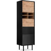 REGAL LOFTY Kreuzeinlage, schwarz / Eiche natur - Eichefarben/Multicolor, Holzwerkstoff (52/174/41cm) - KONSIMO®