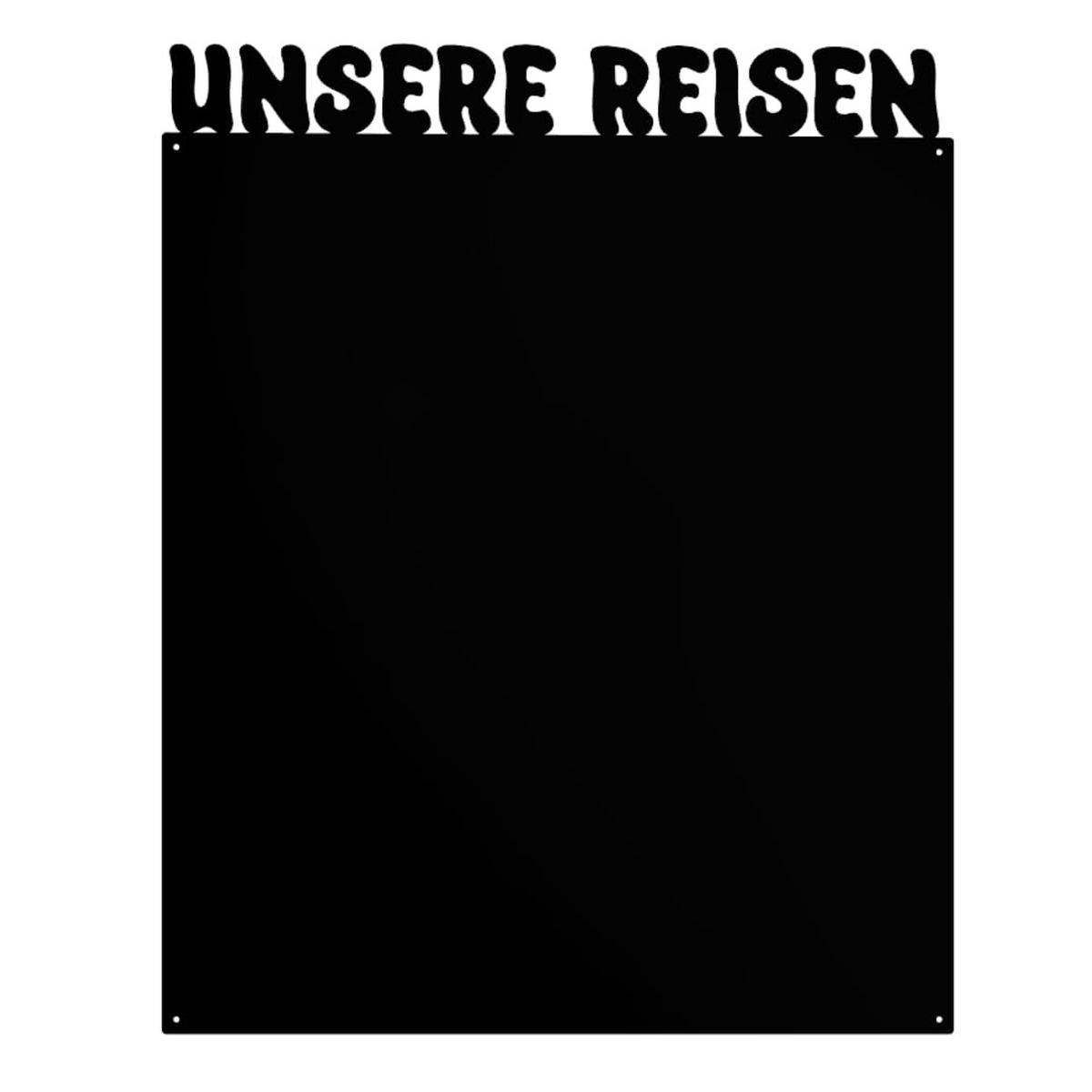 MAGNETTAFEL Unsere Reisen Schwarz 80x100 cm - Schwarz, Metall (80/100/0.7cm) - ANWICAR