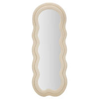 WANDSPIEGEL Stoffrahmen 160 cm - Beige, Holzwerkstoff (60/4/160cm) - Mauro Ferretti